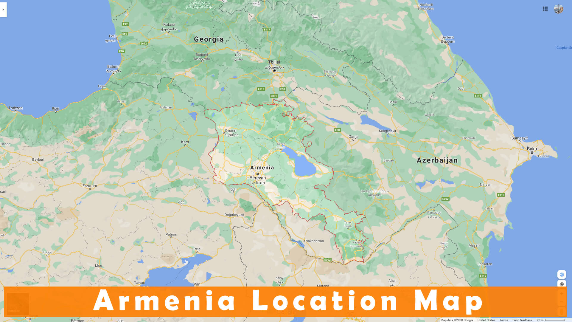 Ermenistan Konum Haritasi